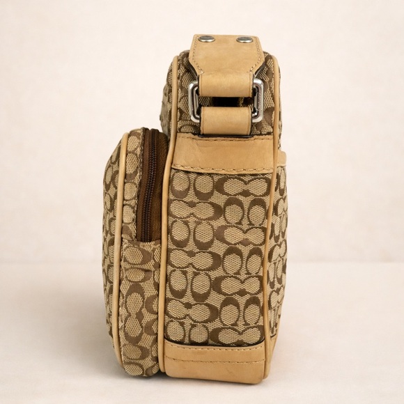 Coach Vintage Signature Crossbody Bag Canvas Leather - Picture 5 of 9